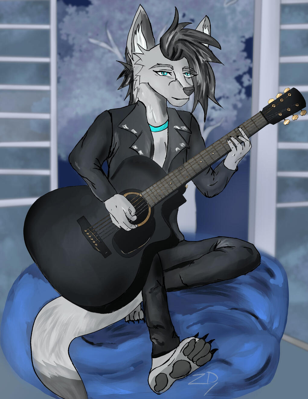 Nyx Character Concept with guitar