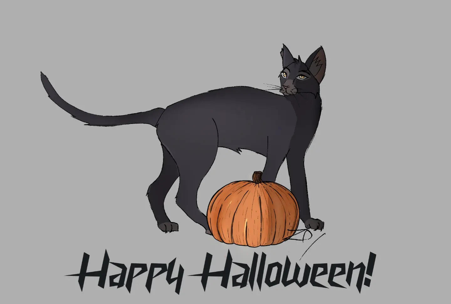 Halloween base art example featuring my own character