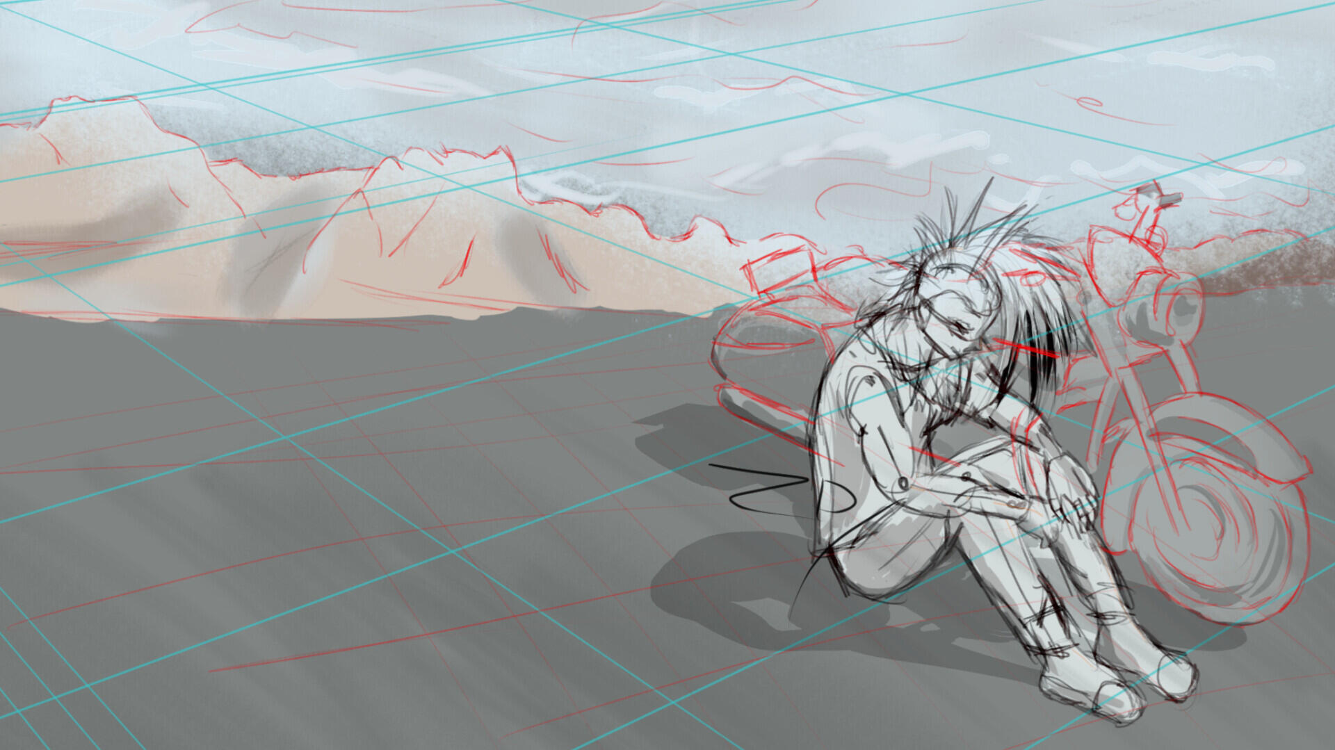 HAWK - concept scene sketch