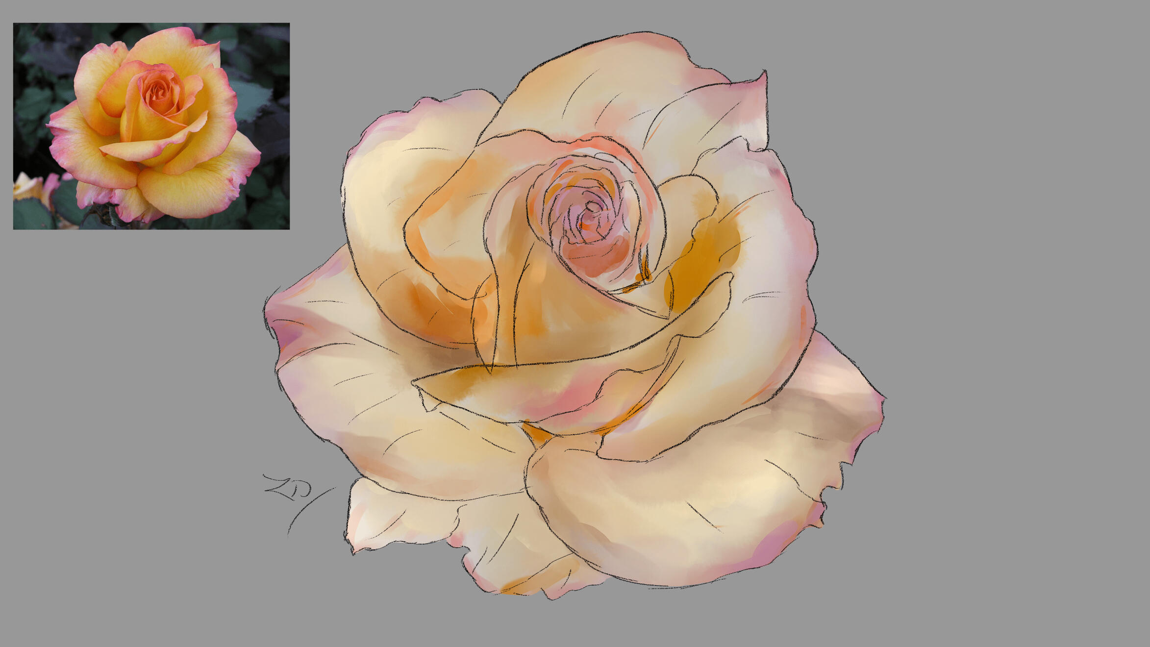 Flower Sketch - Warm up piece