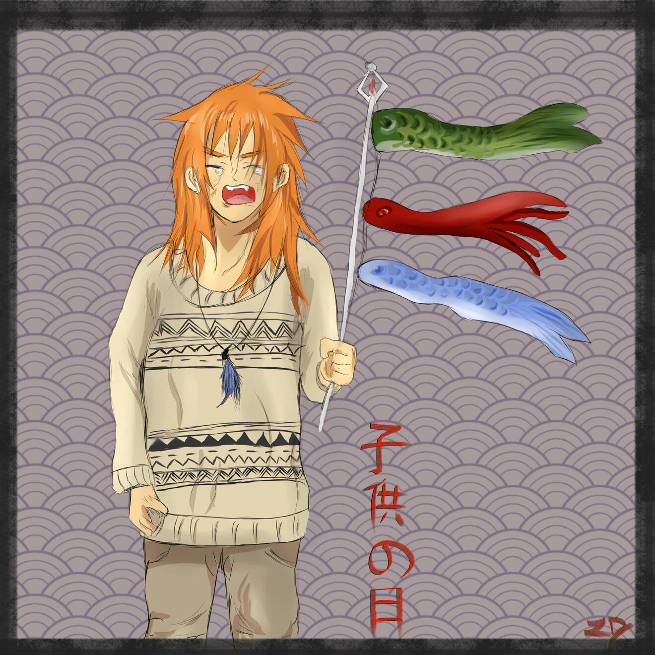 Saizo (Yōkai Illusion) on Children&#39;s Day - Japan - Sketch (personal project/early character concept)